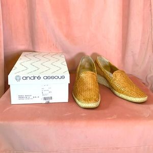 ANDRE ASSOUS Patrice Natural Woven Leather Weave SIZE 8